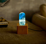 EP Light Blue Resin LED Bulb with unique handcrafted blue resin design