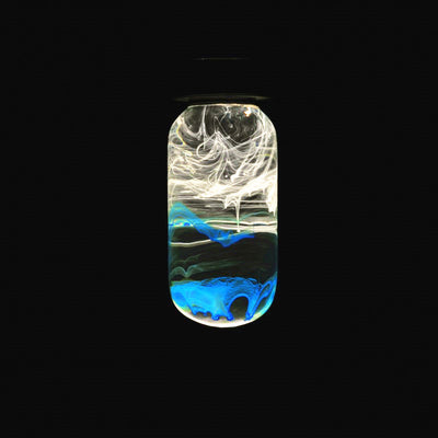 EP Light Blue Resin LED Bulb with unique handcrafted blue resin design