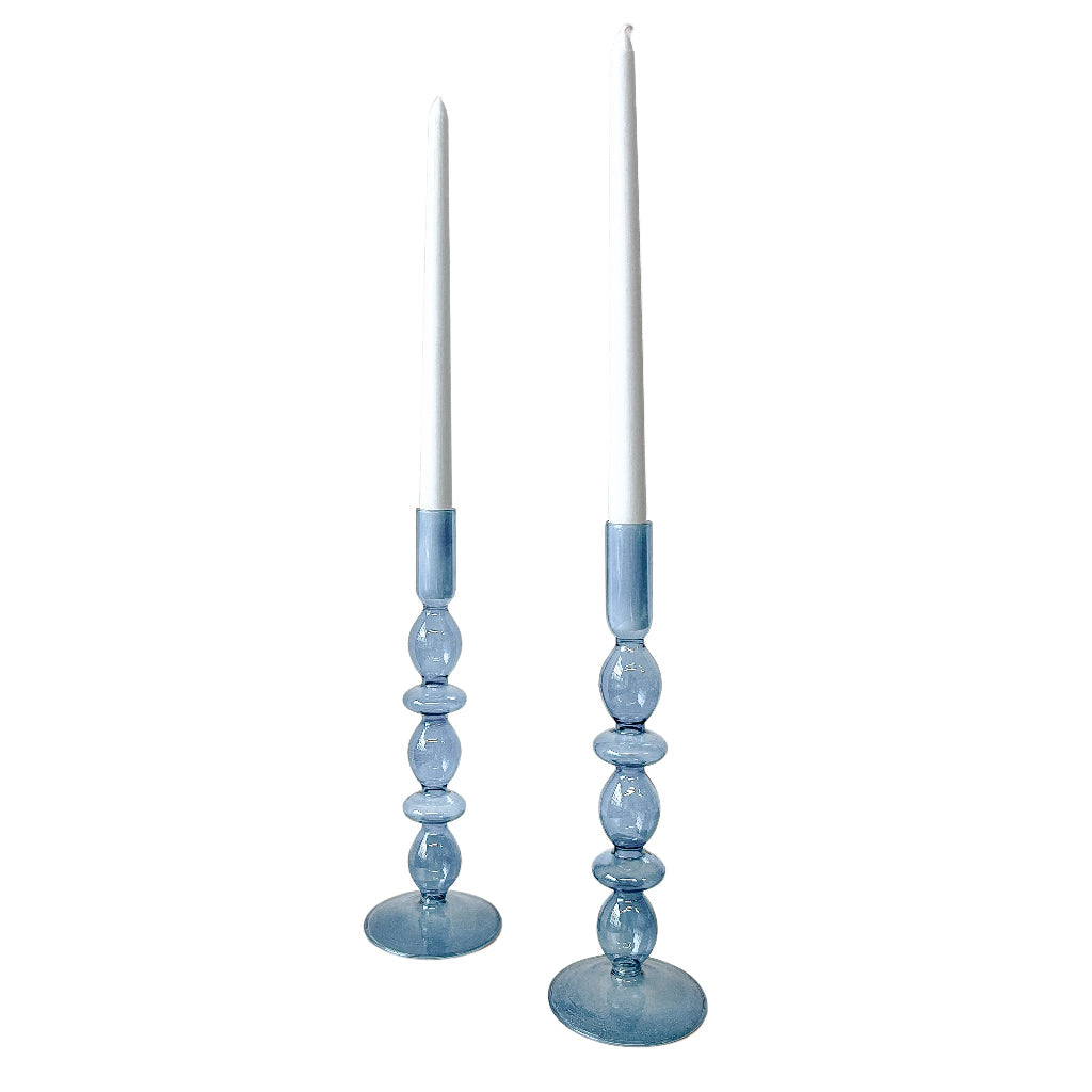 Azure Blue Candle Holder - Pair by Ro'Table - main product image for Resin Society