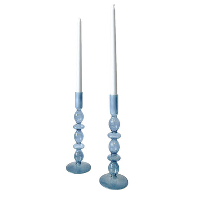 Azure Blue Candle Holder - Pair by Ro'Table - main product image for Resin Society