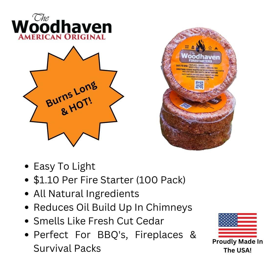 The Woodhaven Cedar Fire Starters - wood disks for easy fire starting