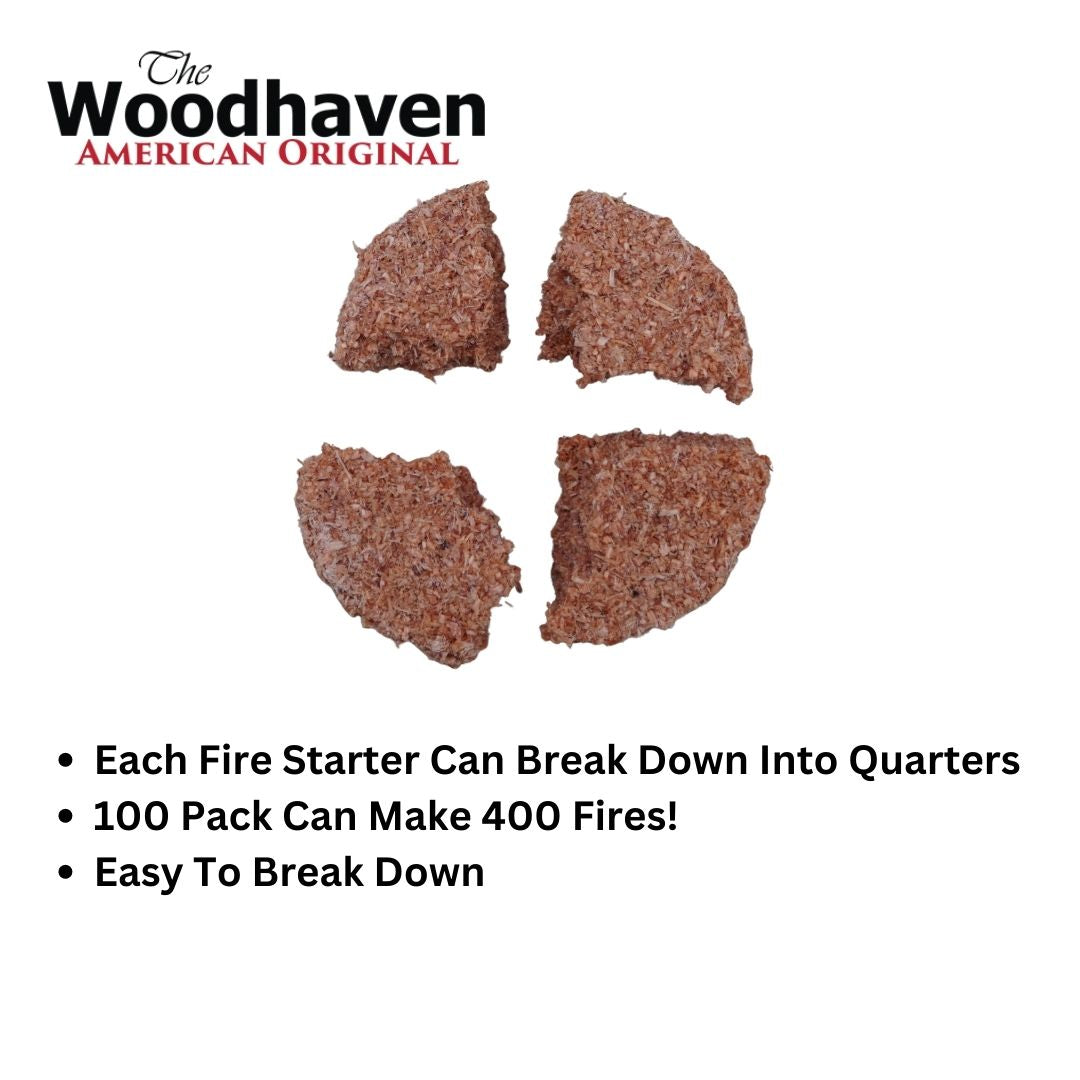 The Woodhaven Cedar Fire Starters - wood disks for easy fire starting