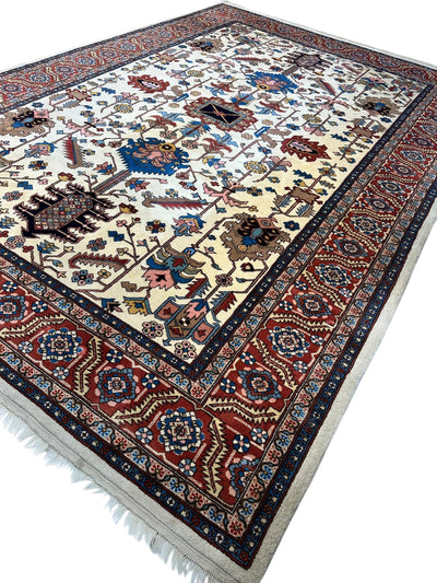 Hand-Knotted Vintage Afghani Serapi Wool Rug – 10'10" x 15'10" – by Rugistan - product image 8 for Resin Society