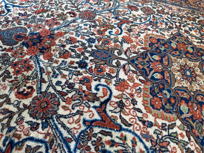 Vintage Persian Sarouk Wool Rug – 4’4” x 6’6” – Hand-Knotted Floral by Rugistan - product image 5 for Resin Society