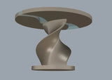 Round Epoxy Resin Table with Wooden Vortex Base Made of Walnut by Gizz - product image 10 for Resin Society