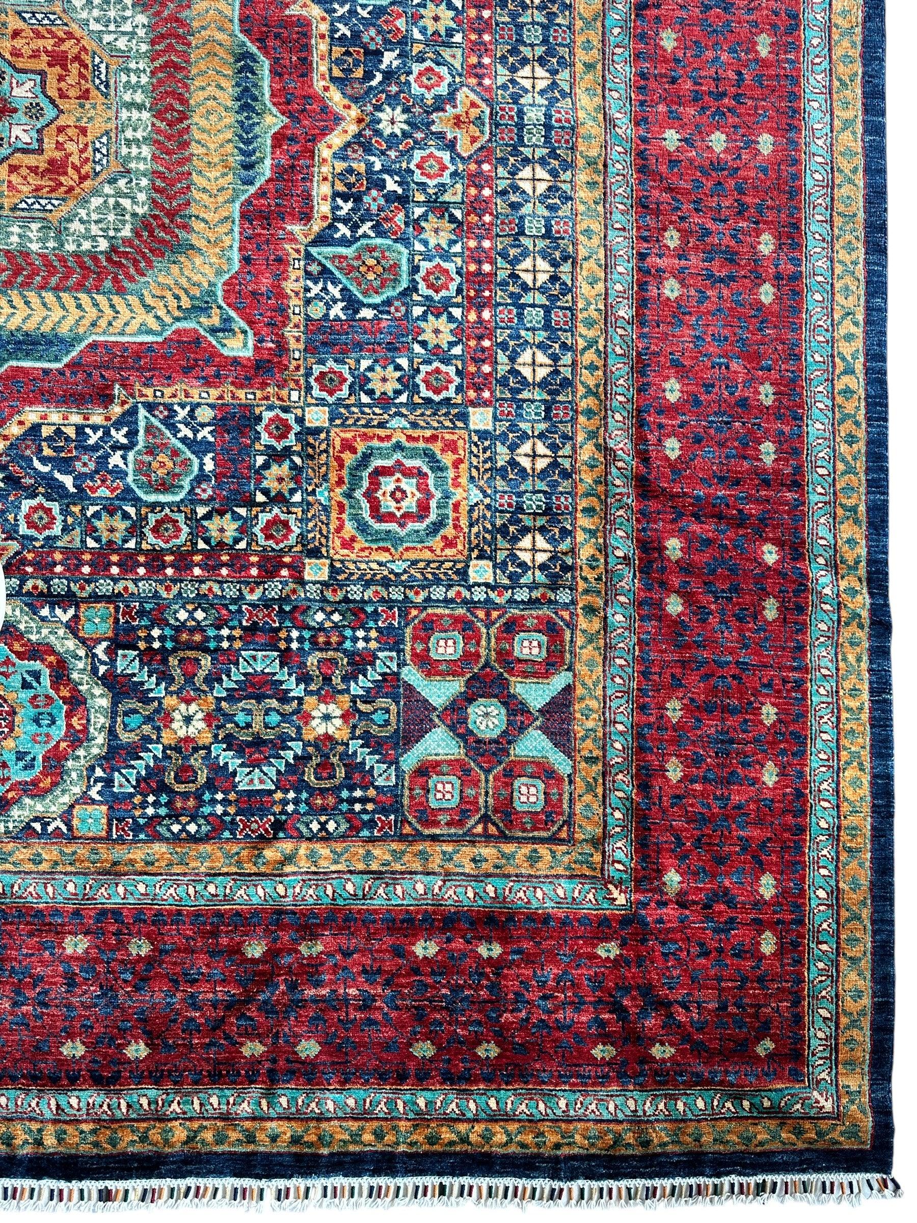 Hand-Knotted Mamluk Wool Rug – 8'4" x 9'9" – Intricate Geometric by Rugistan - product image 11 for Resin Society