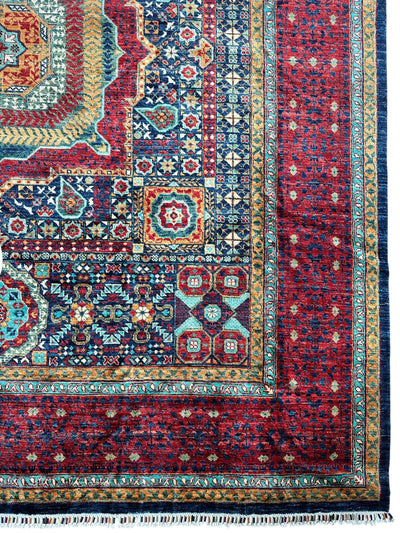 Hand-Knotted Mamluk Wool Rug – 8'4" x 9'9" – Intricate Geometric by Rugistan - product image 11 for Resin Society
