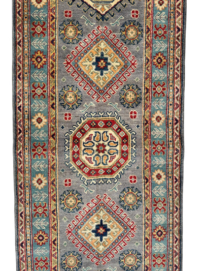 Hand-Knotted Afghan Kazak Wool Runner Rug – 2'7" x 12'3" – Traditional by Rugistan - product image 5 for Resin Society