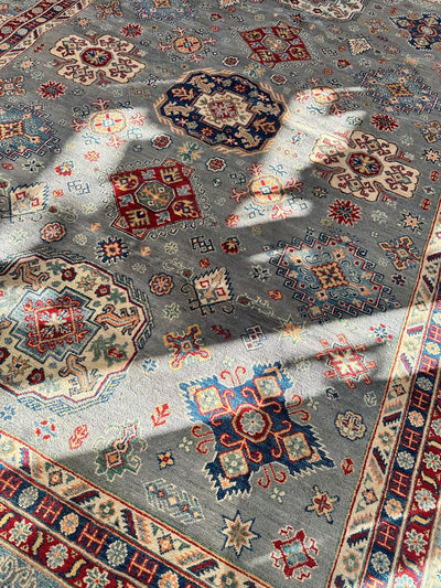 Hand-Knotted Afghani Kazak Wool Rug 8’11” x 11’10” by Rugistan - product image 4 for Resin Society
