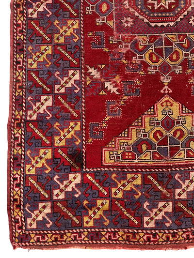 Dezgiri Anatolian Tribal Wool Rug – 5’x8’– Hand-Knotted Red Medallion by Rugistan - product image 3 for Resin Society