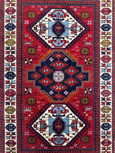 Armenian Yerevan Wool Rug – 4’6” x 6’11” – Hand-Knotted Geometric Design by Rugistan - product image 4 for Resin Society