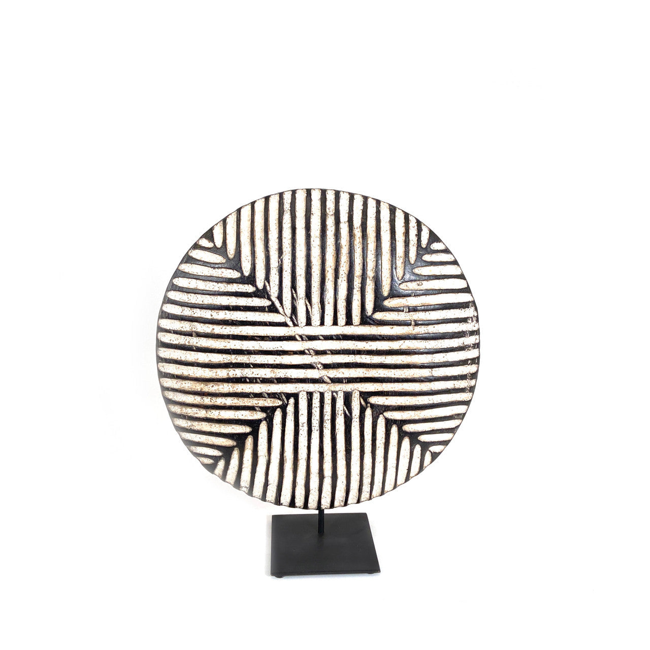 Bamileke Shield 12" Geometric Pattern by Mbare Ltd - main product image for Resin Society