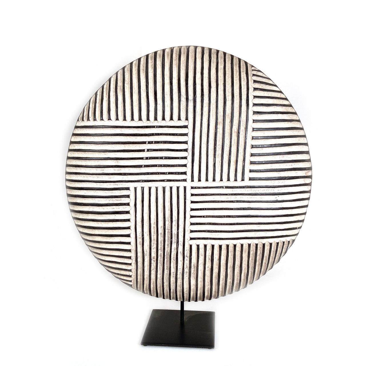 Round Bamileke Shield 22" Geometric Pattern by Mbare Ltd - product image 9 for Resin Society