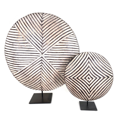 Round Bamileke Shield 22" Geometric Pattern by Mbare Ltd - product image 2 for Resin Society