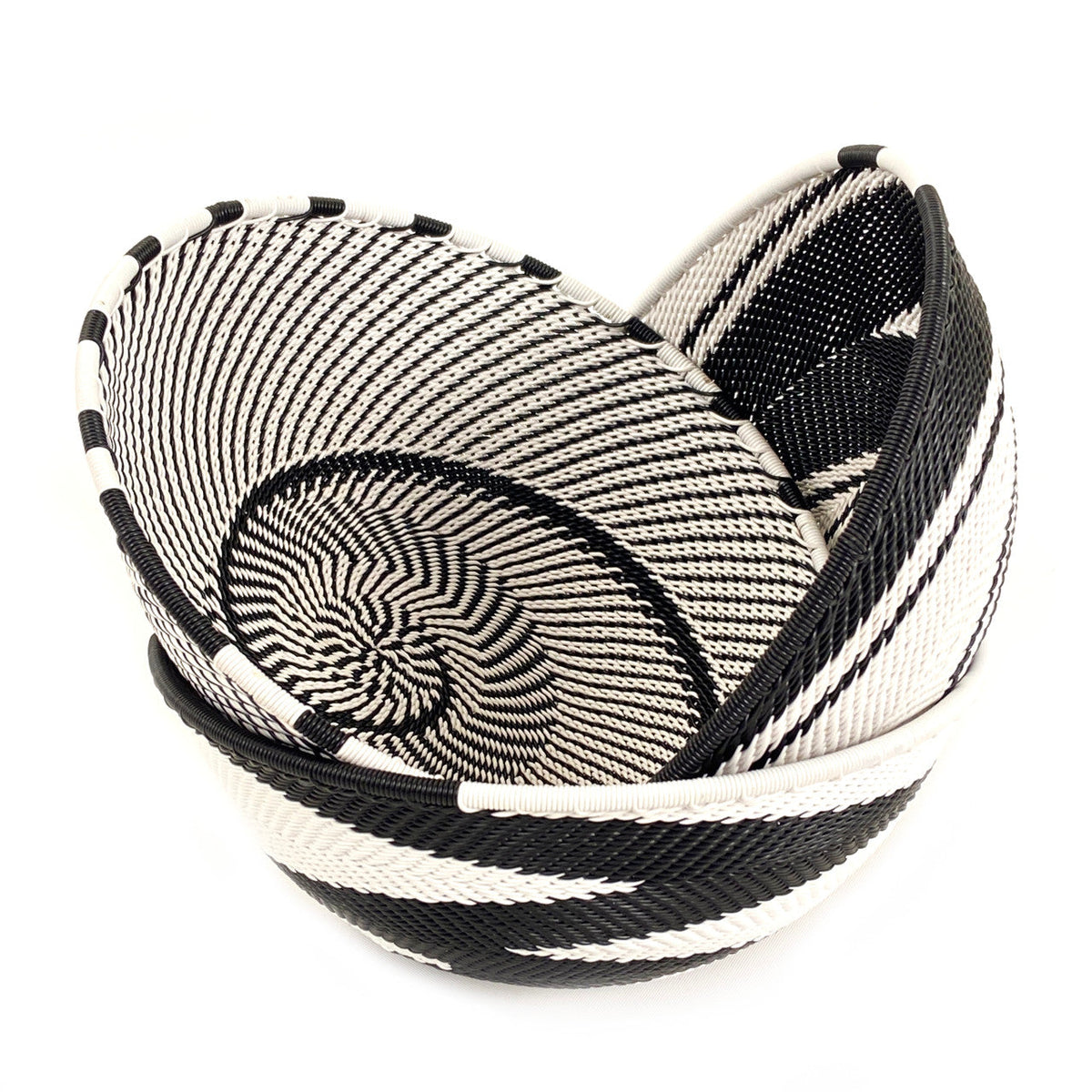 Zulu Wire Basket Bowl - Black + White, Medium by Mbare Ltd - product image 2 for Resin Society