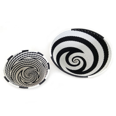 Zulu Wire Basket Bowl - Black + White, Medium by Mbare Ltd - product image 4 for Resin Society