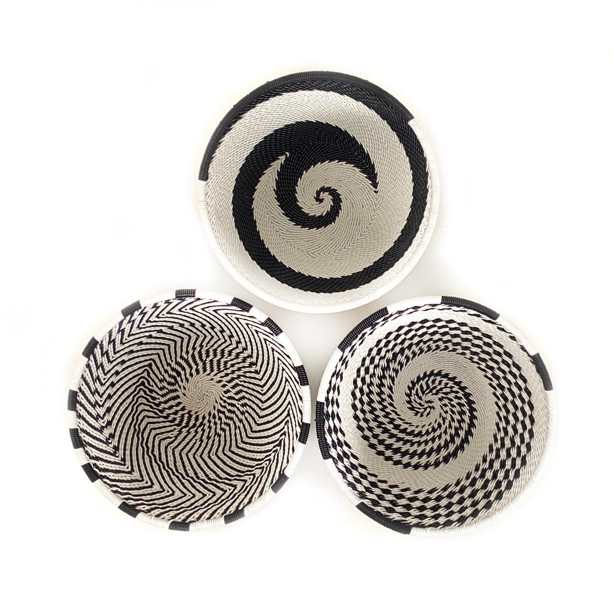Zulu Wire Basket Bowl - Black + White, Small by Mbare Ltd - product image 2 for Resin Society