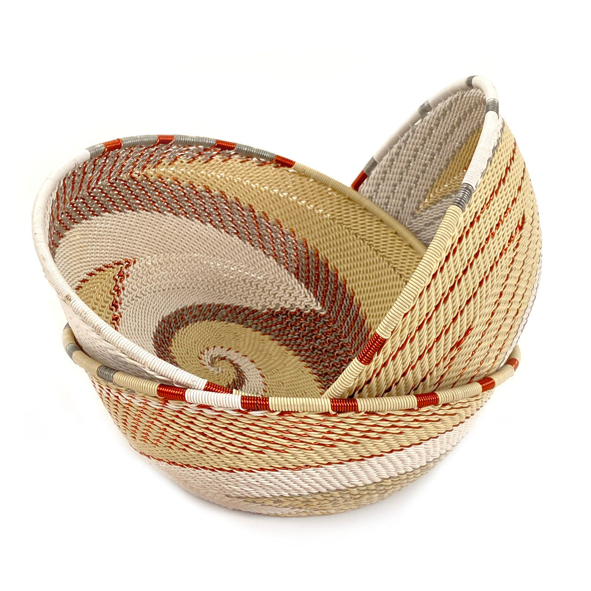 Zulu Wire Basket Bowl - Copper + Sand, Medium by Mbare Ltd - main product image for Resin Society