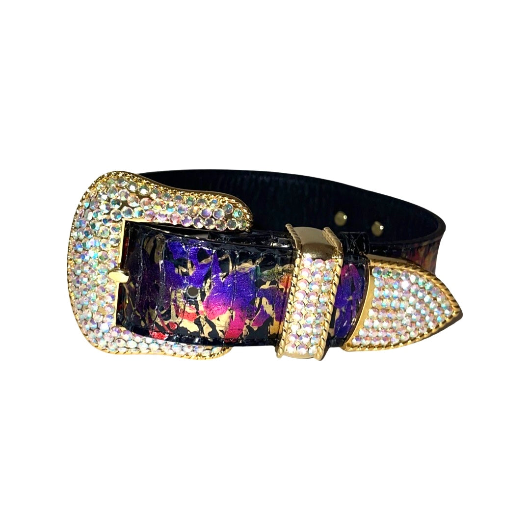Art Deco snake collar with Swarovski Crystal Italian hardware shown in close-up