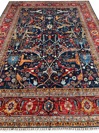 Hand-Knotted Afghani Bidjar Wool Rug – 9’x12’ – Intricate Geometric & by Rugistan - product image 2 for Resin Society