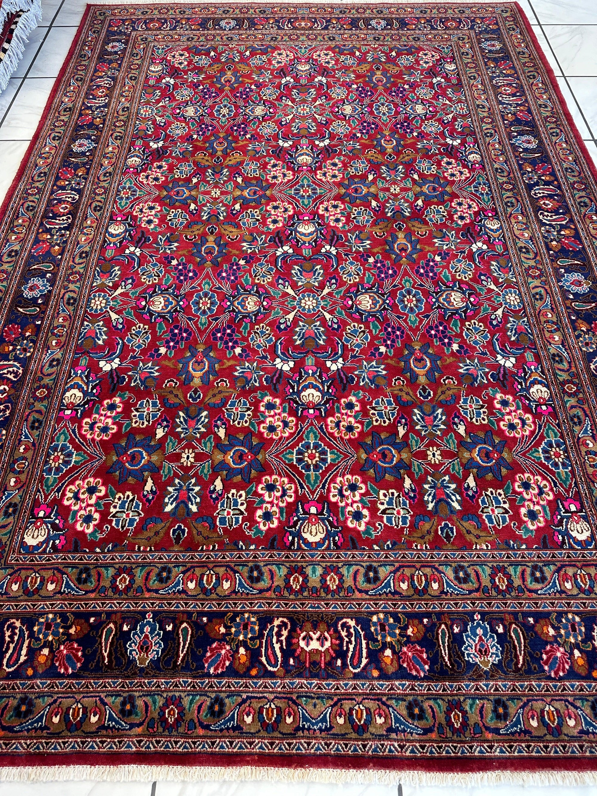 Persian Mashhad I Fine Allover Rug Wool 7 x 10 by Rugistan - product image 2 for Resin Society