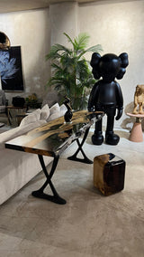 Resin Live Edge Console Table Made of Linden Wood by Gizz - product image 3 for Resin Society