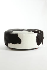 Round Cowhide Ottoman by Homelosophy