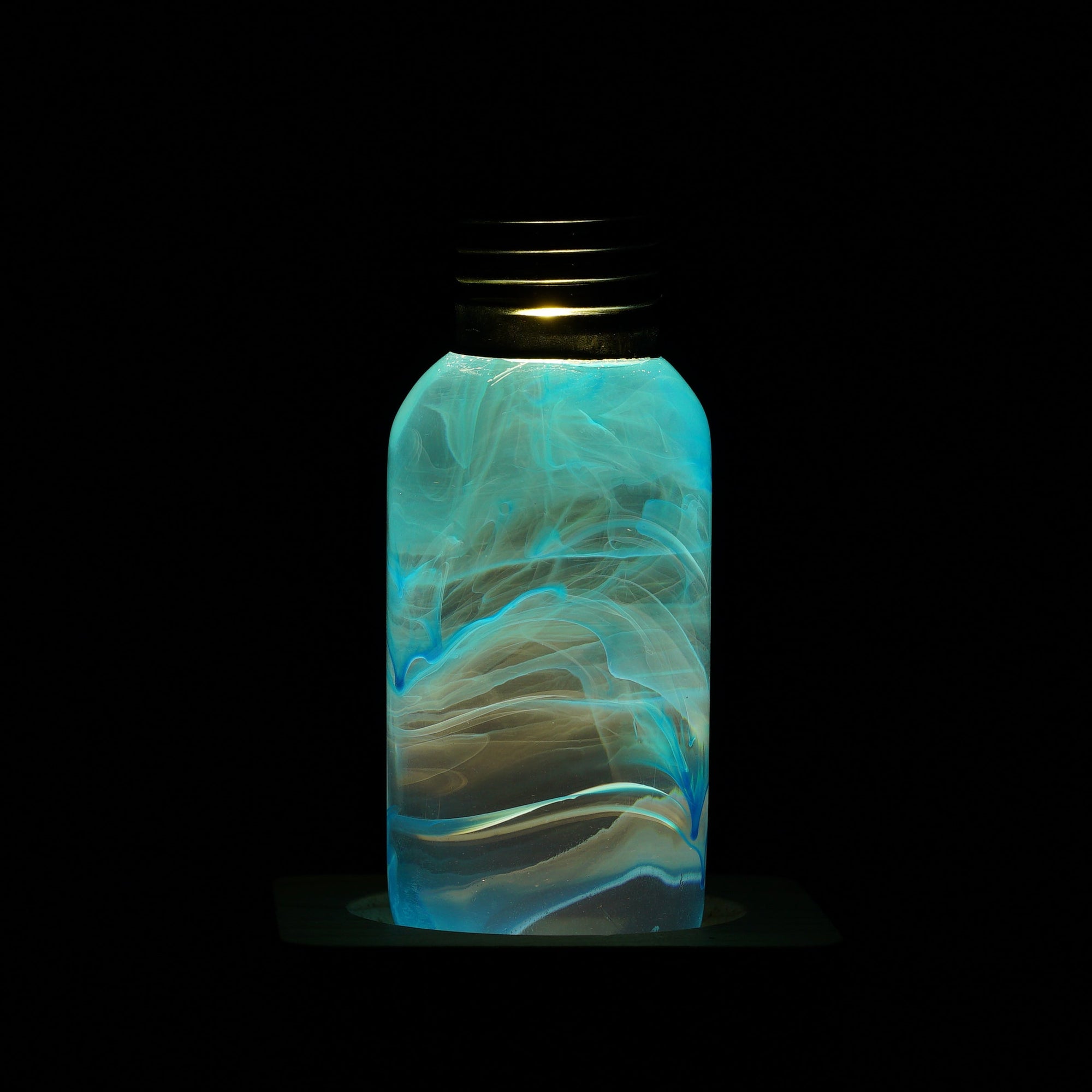 EP Light Blue Resin LED Bulb with unique handcrafted blue resin design