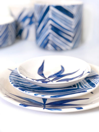 Floating Leaves Dessert Plate - Blue by Mbare Ltd - product image 6 for Resin Society