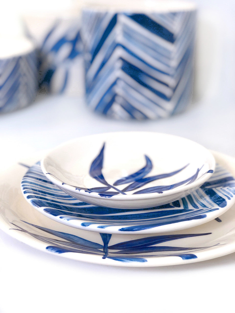 Floating Leaves Dinner Plate - Blue by Mbare Ltd - product image 5 for Resin Society