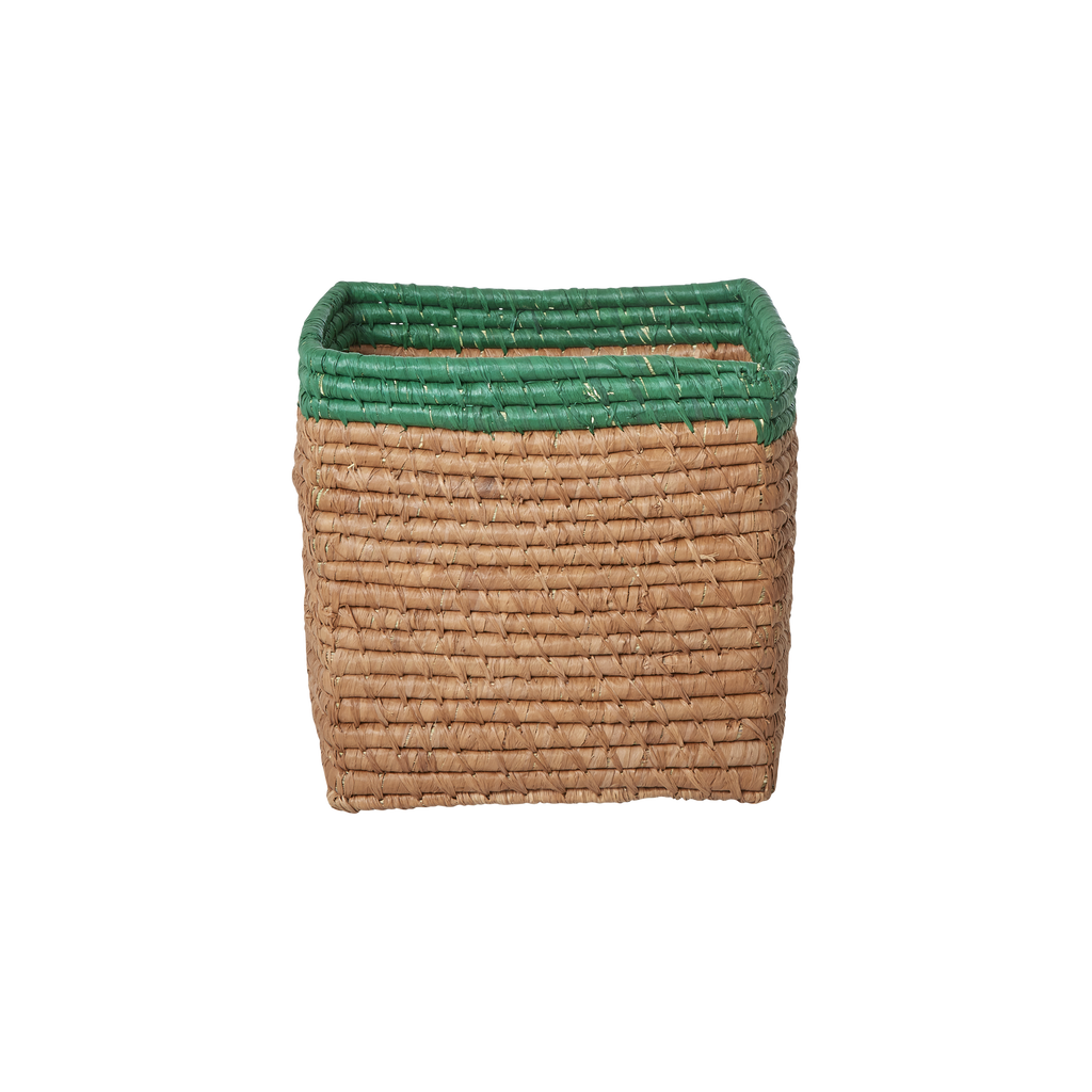Small Square Raffia Storage Basket - Tea by Rice By Rice - main product image for Resin Society