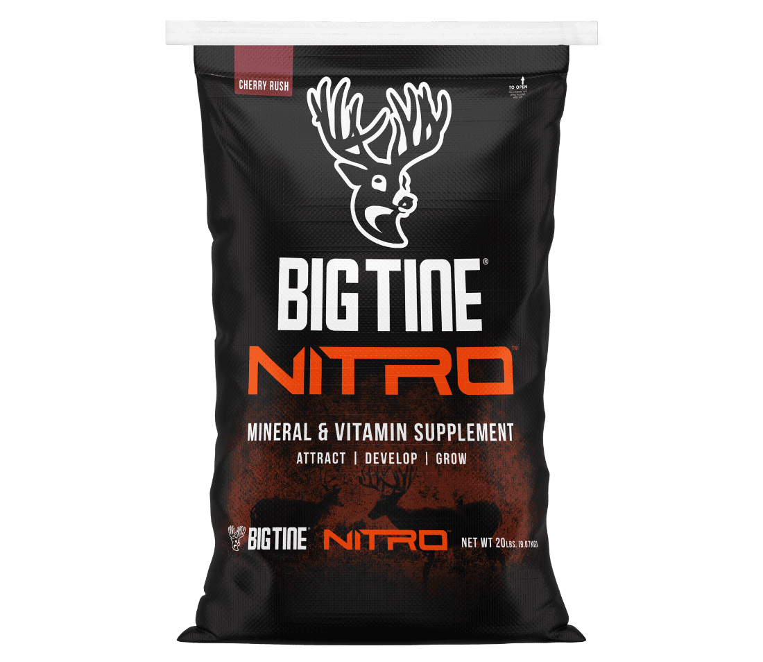 BIG TINE NITRO Granular Mineral & Vitamin Supplement 20 lb bag with Cherry Rush scent