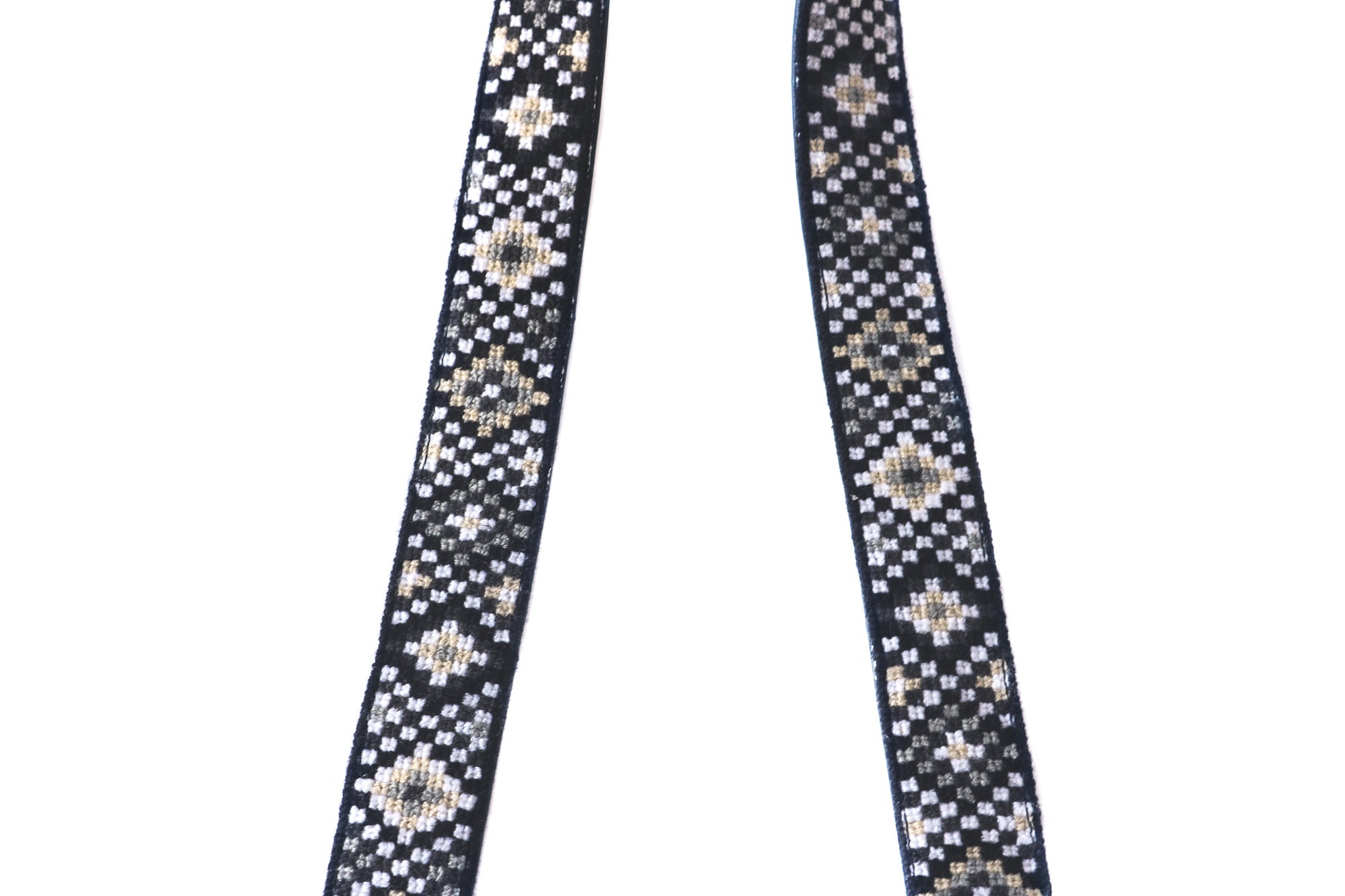Mai Woven Bag Strap - Black & White with Leather by Tin Marin Brand - product image 3 for Resin Society