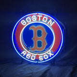 Boston Red Sox Logo Neon Sign Light mounted on wall