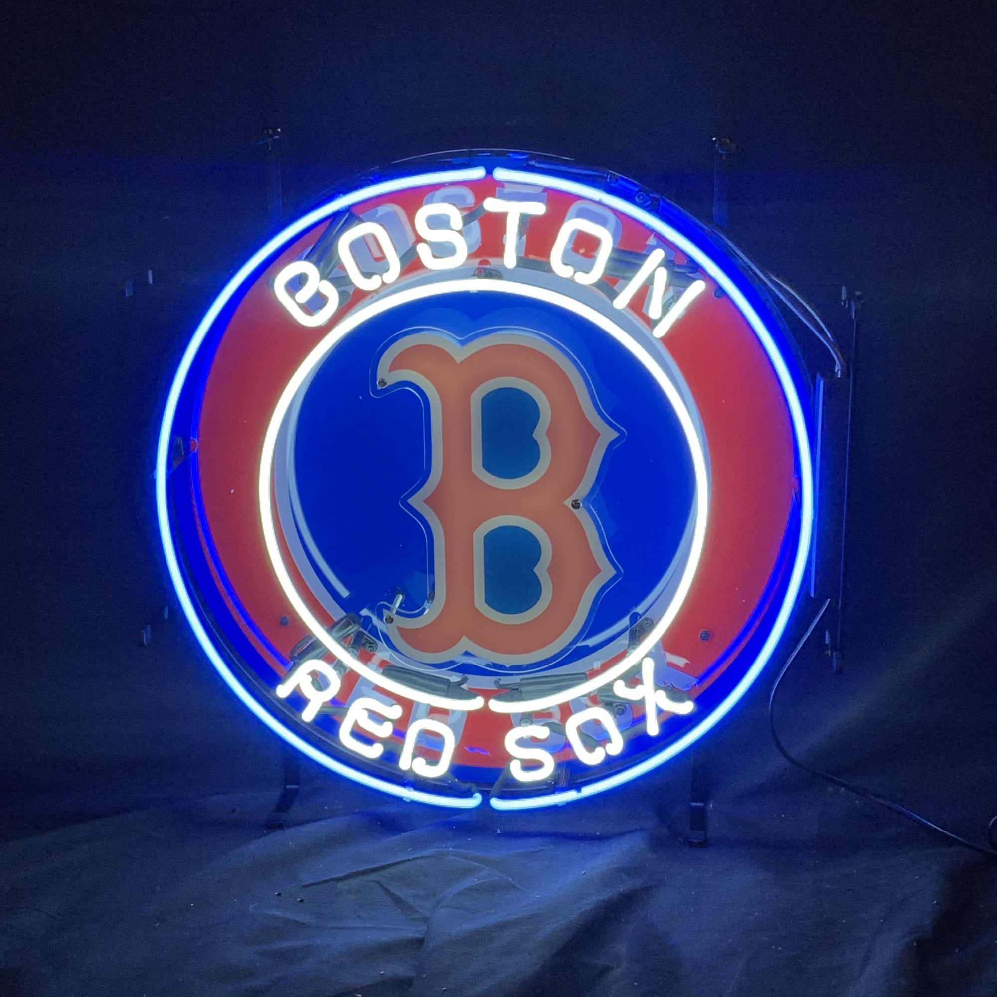Boston Red Sox Logo Neon Sign Light mounted on wall