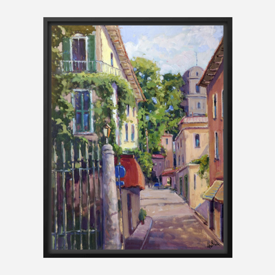 Balcony Artist Enhanced Canvas Print