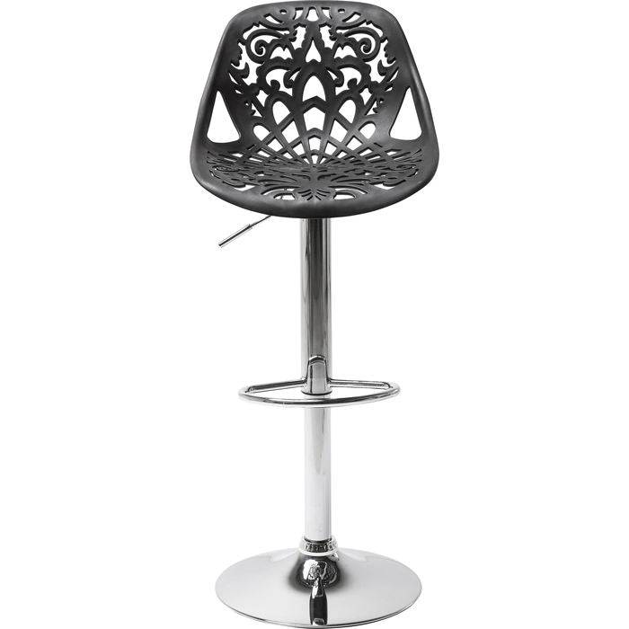 Bar Stool Ornament Black showing black seat and chrome base