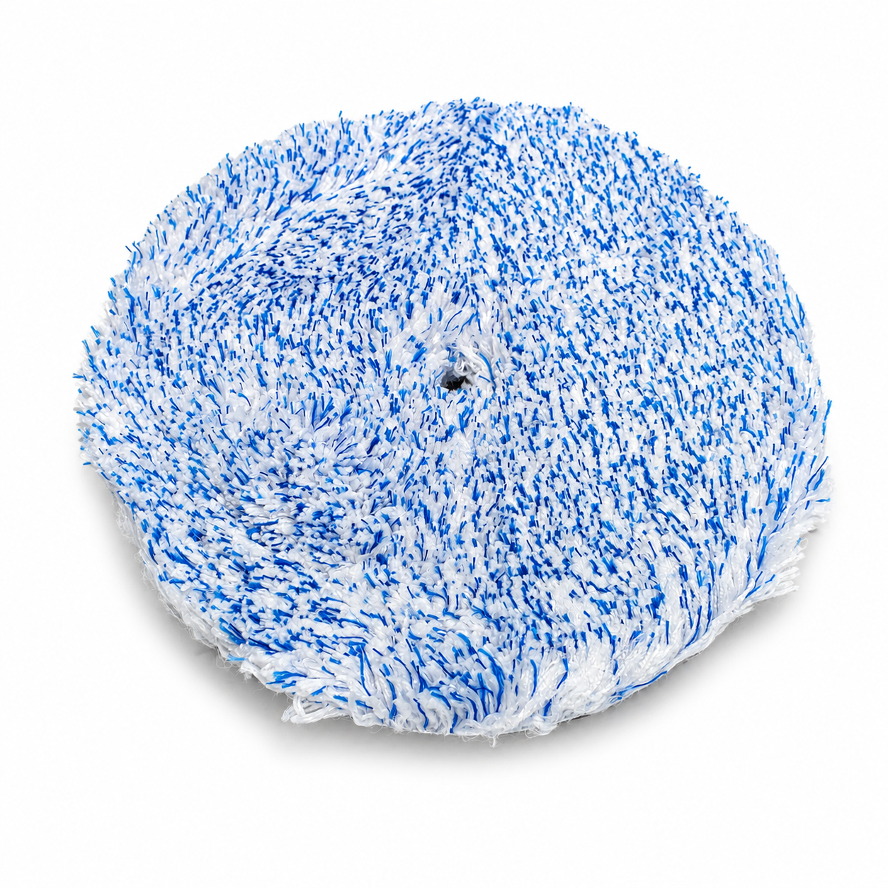 Microfiber Cutting Pad top, side, and bottom views showing dense short fibers and circular shape