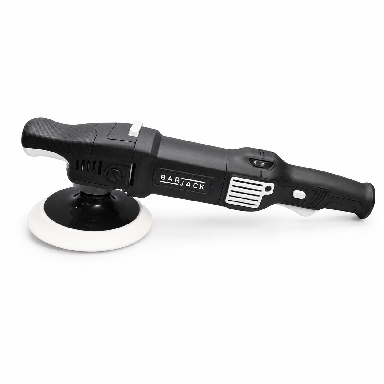 Car polisher with a black and white design on a white background