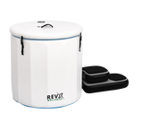 RevX Inflatable Barrel with Inflatable Steps shown inflated with steps and protective mat
