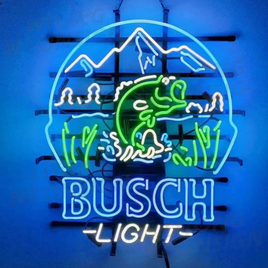 Fishing Bass Fish&Busch Light Neon Signs by Neon Signs Land - main product image for Resin Society