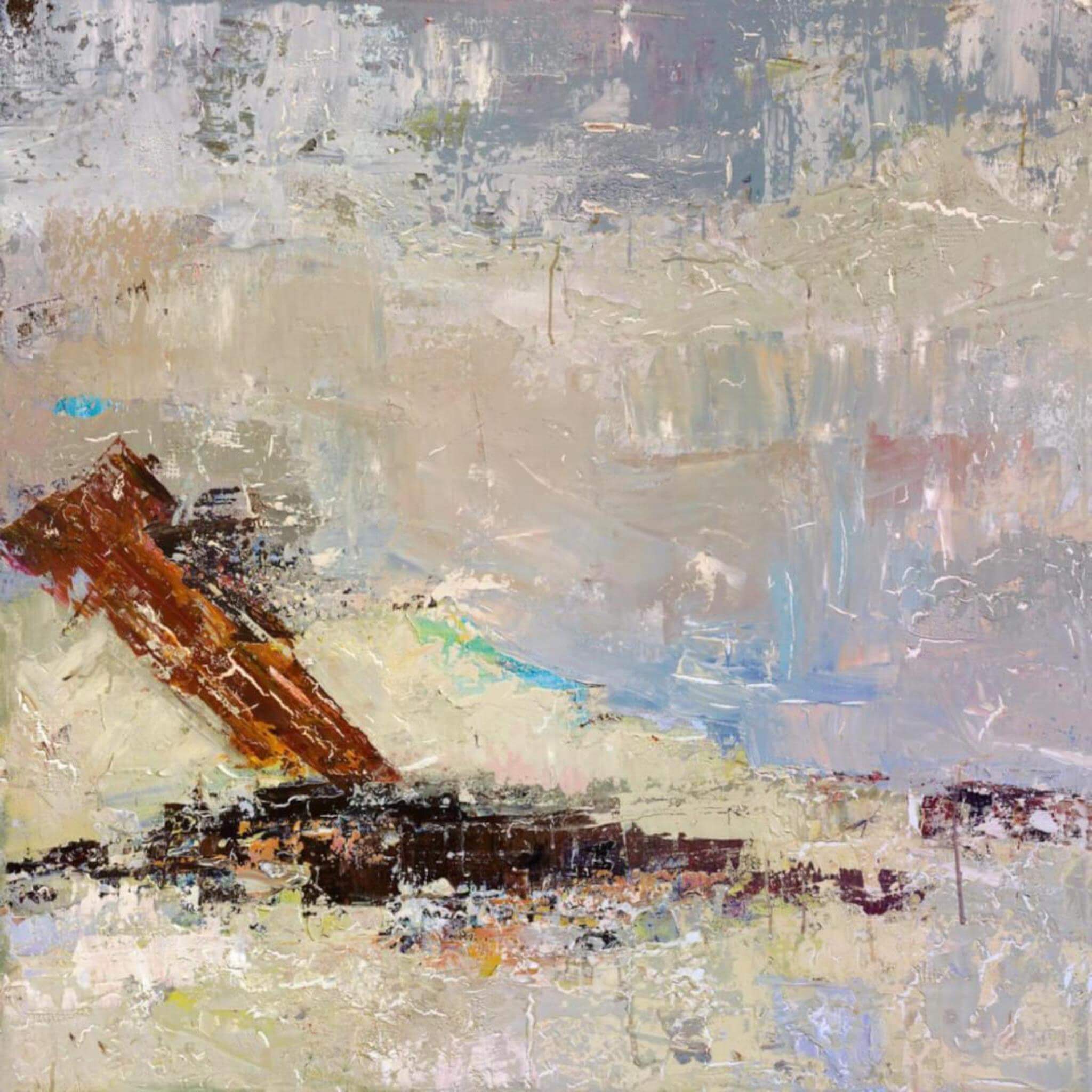 Beach Chair Artist Enhanced Canvas Print by John Beard Collection - main product image for Resin Society