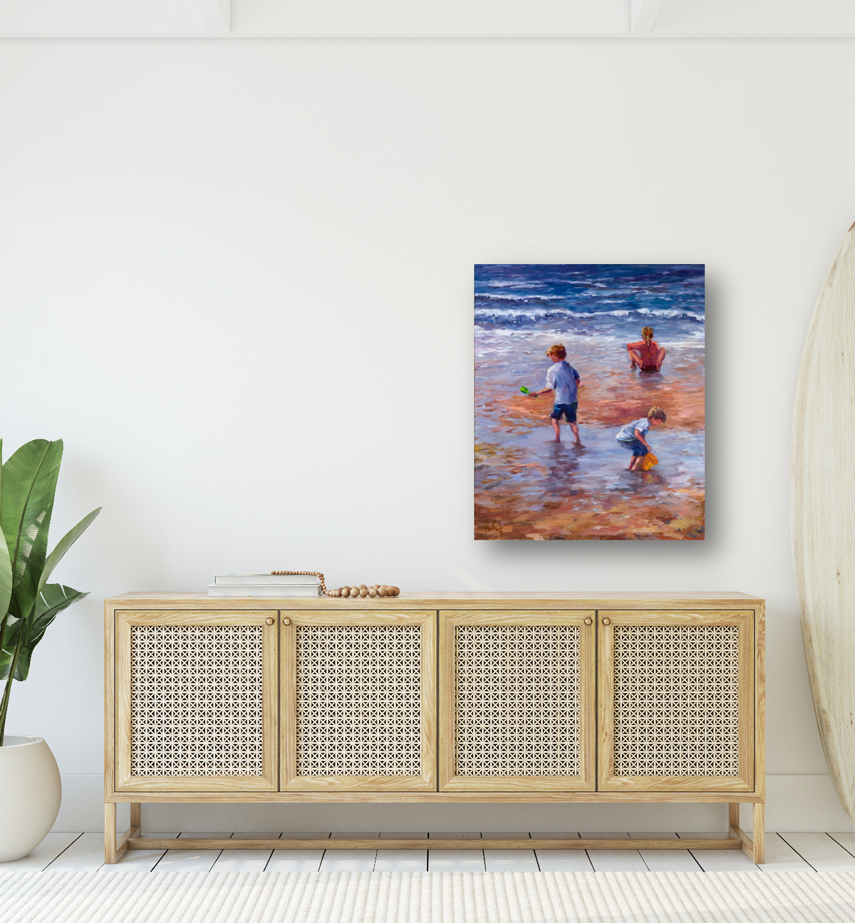 Beach Play Artist Enhanced Canvas Print by John Beard Collection - product image 2 for Resin Society