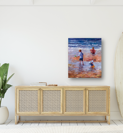 Beach Play Artist Enhanced Canvas Print by John Beard Collection - product image 2 for Resin Society