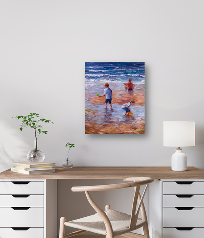 Beach Play Artist Enhanced Canvas Print by John Beard Collection - product image 3 for Resin Society