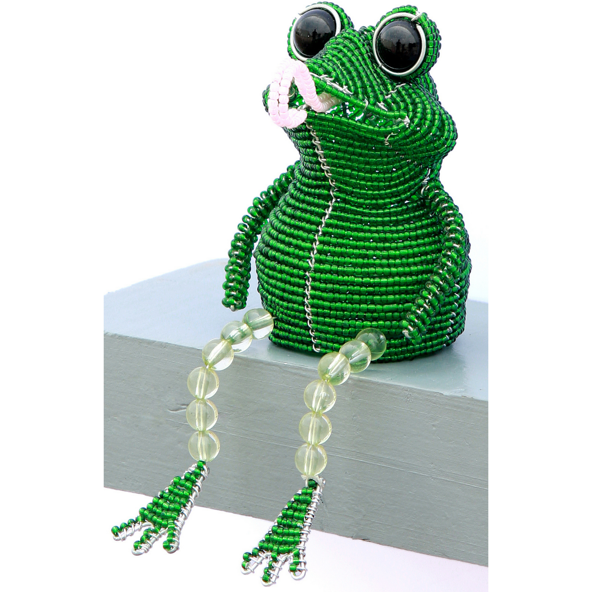 Beadie Buddy Frog Shelfsitter with detailed beaded design