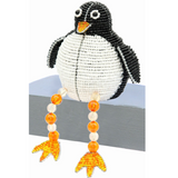 Beadie Buddy Penguin Shelfsitter made from hand sculpted and beaded glass and acrylic beads