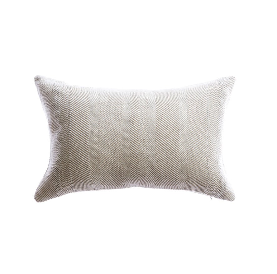 Beige Herringbone Lumbar Pillow by Homelosophy
