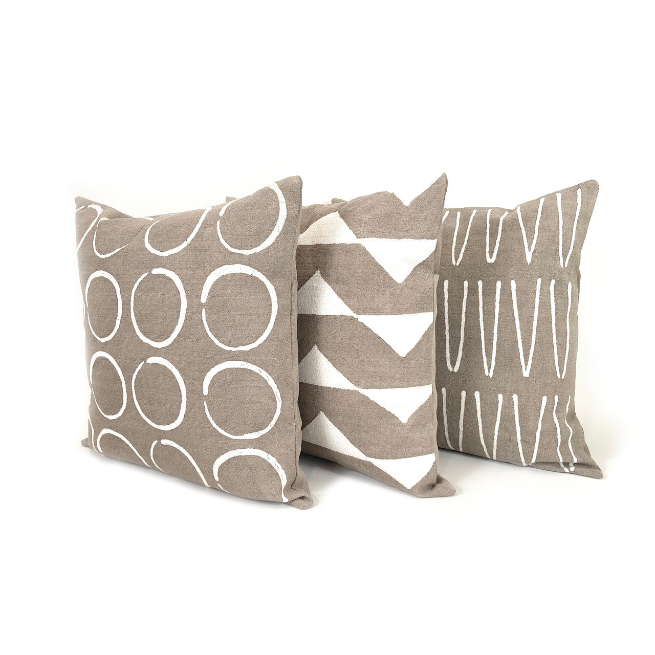 Sadza Triangles Pillow Cover - Savanna Beige by Mbare Ltd - product image 2 for Resin Society