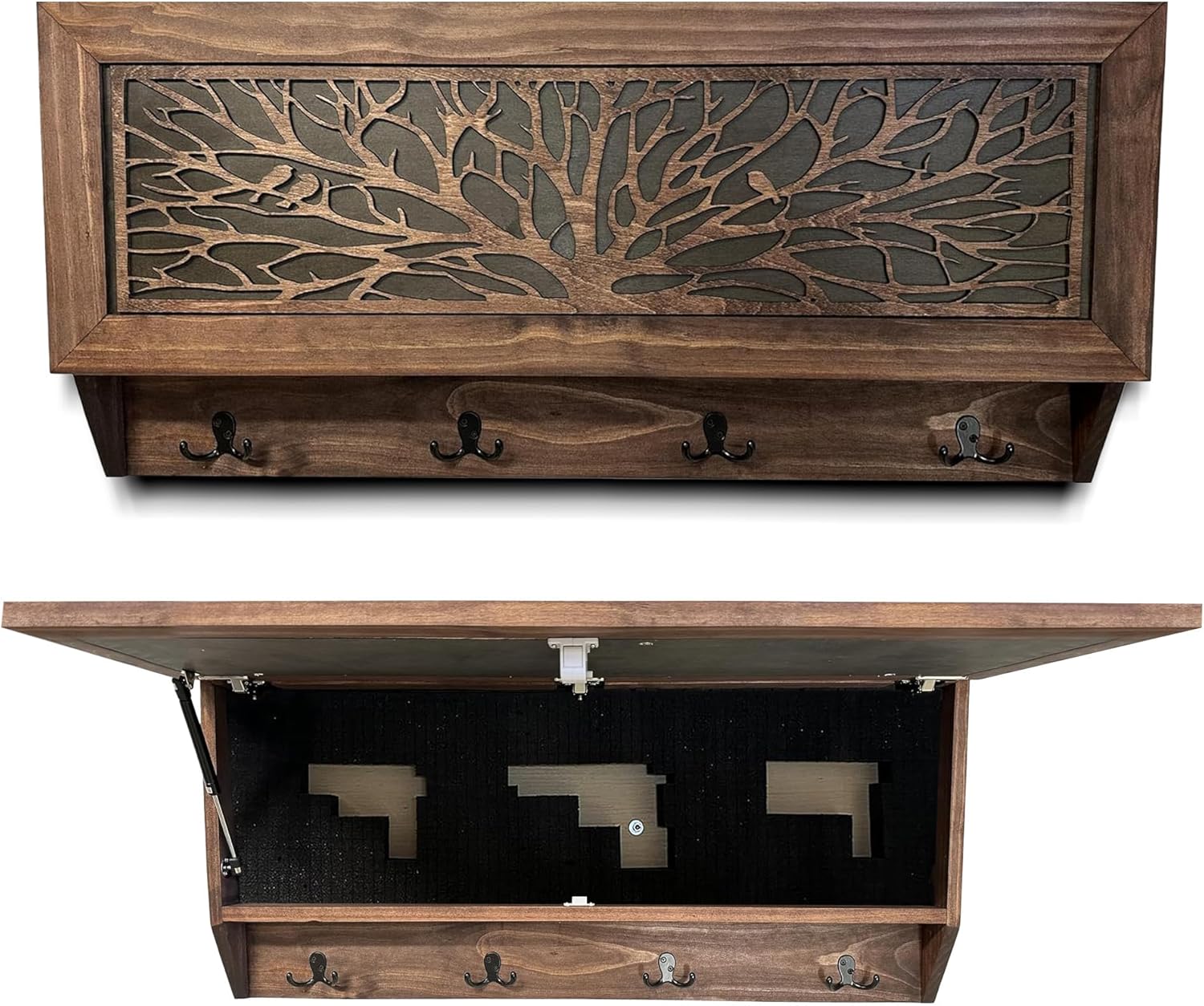 Birds in a Tree Large Gun Concealment Coat Rack by Bellewood Designs - main product image for Resin Society